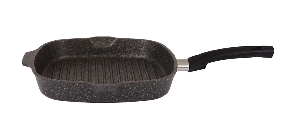 Frying pan grill 26-28 cm kukmara Granit ultra original removable handle glass lid | Дом и сад