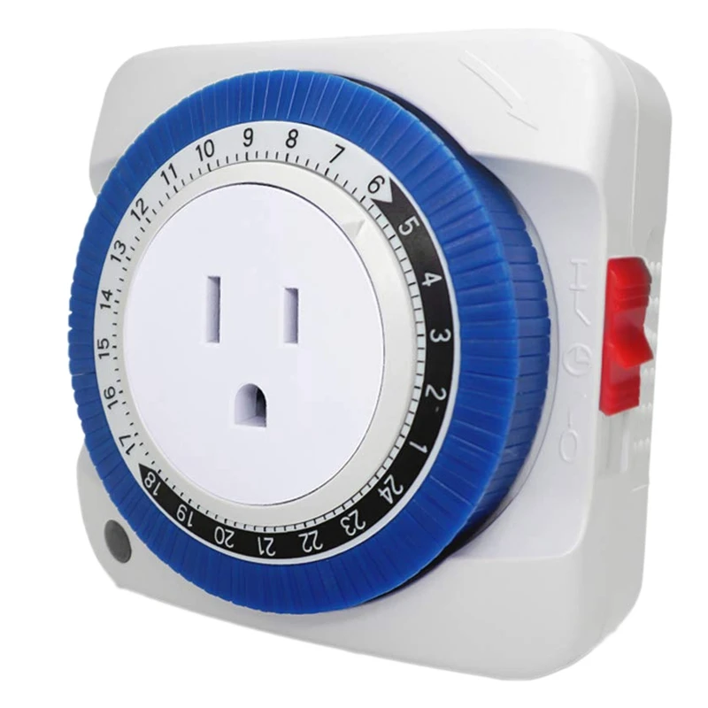 

Outlet Timer Switch 24 Hour Plug-In Electric Mechanical Outlet Timer Switch Outlet Mechanical Timing Socket US Plug