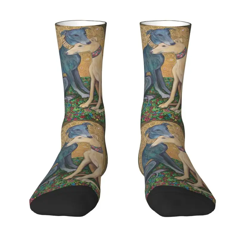 

Смешные мужские носки Gustav Klimt Greyhound с рисунком собаки, удобные теплые носки унисекс с 3D-принтом