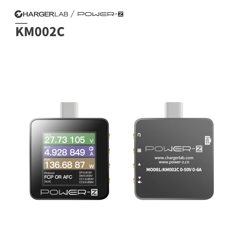 Фото ChargerLAB POWER-Z USB PD3.1 протокол 48 В дальность действия двойной тестер Type-C KM003C №2