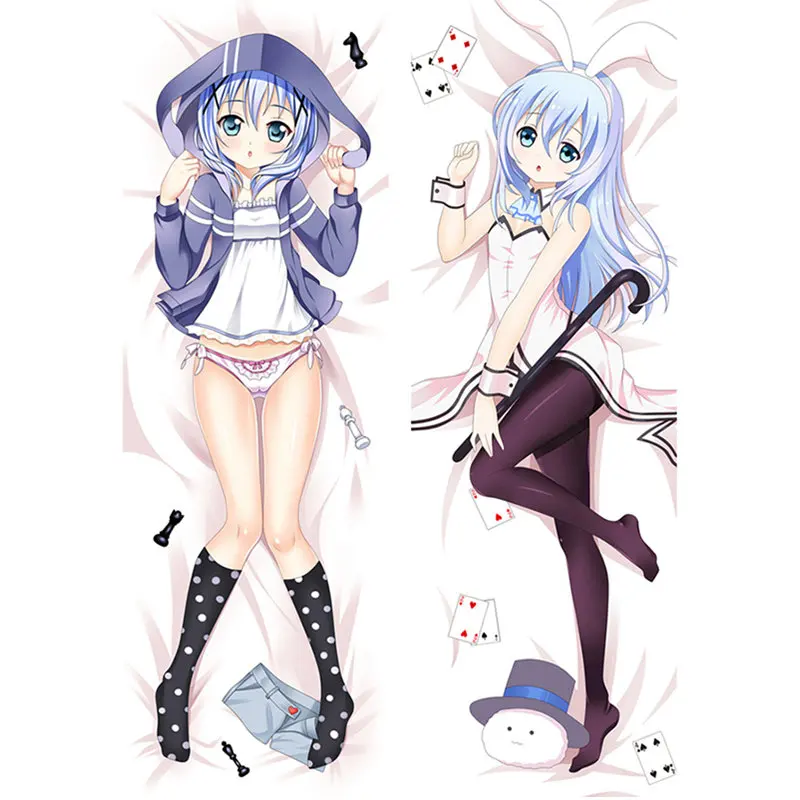 

Anime Go Chuumon Wa Usagi Desuka？Wonderful Party Pillow Covers Case 2wat Tricot 3D Double-sided Bed Hugging Body Pillowcase