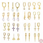 Женские серьги-кольца с молнией и заклепками, серебряные серьги-кольца в готическом стиле