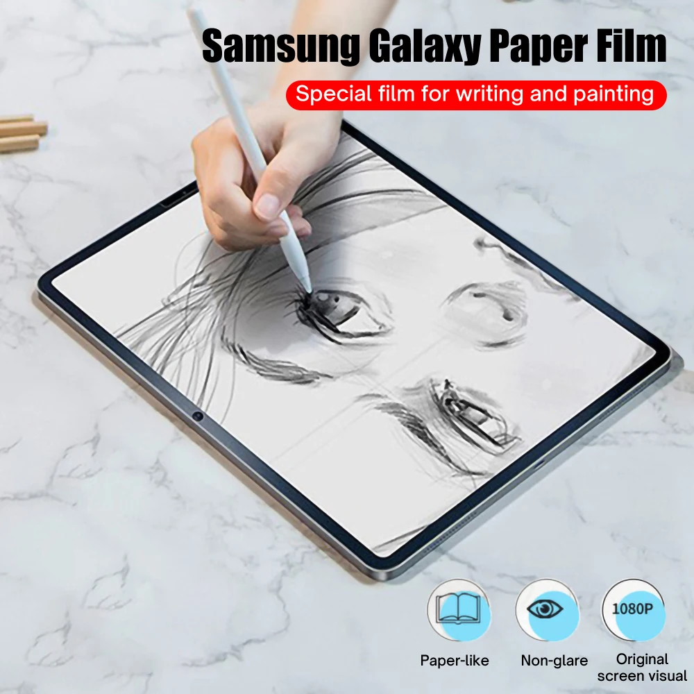 2pcs paper like screen protector for samsung galaxy tab s8 s7 s6 s6 lite s5e s4 9 7 a8 a7 lite a 10 1 10 5 film screen protector free global shipping