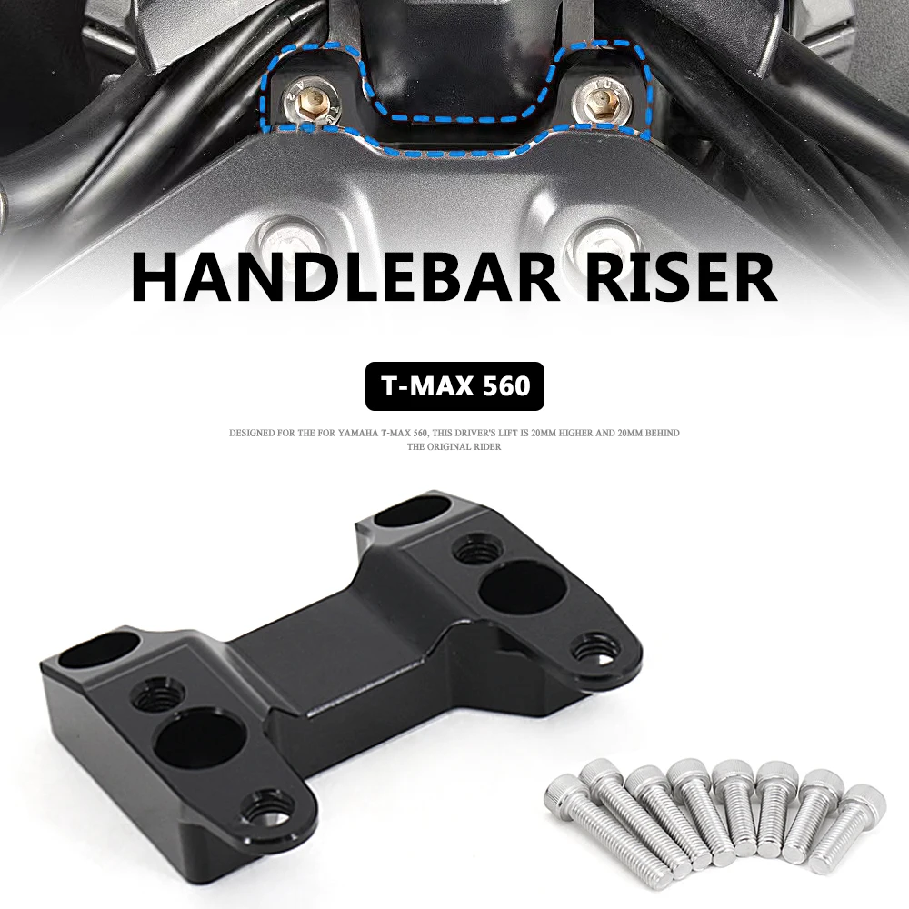 

New Motorcycle Handlebar Riser Mount Clamp For YAMAHA T-MAX560 TMAX560 T-MAX 560 2022 2023 High Lifter Risers Accessories