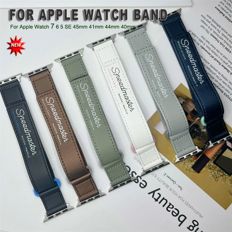 

Кожаный ремешок для Apple Watch Band 44 мм 45 мм 41 мм 40 мм 42 мм 38 мм, аксессуары для браслета IWatch Series 7 6 5 SE 4