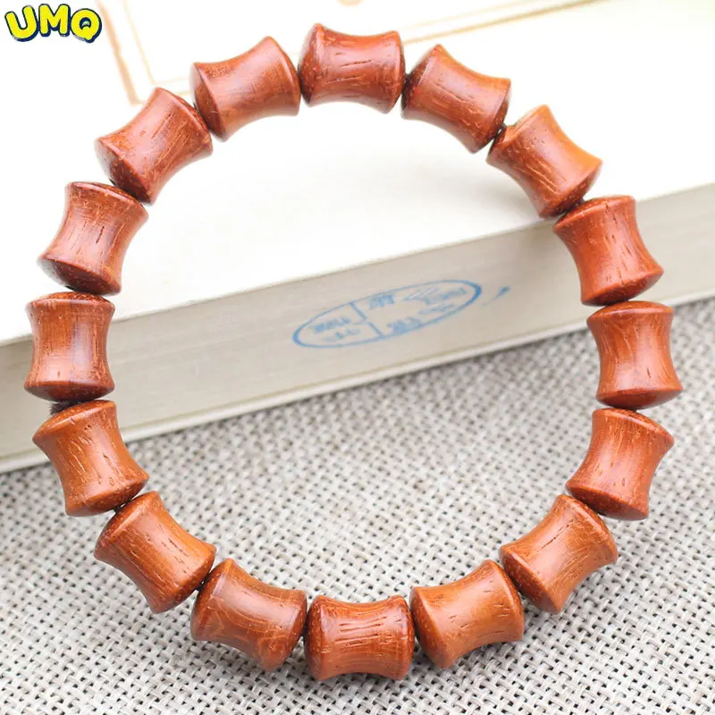 Натуральное Массив дерева красное розовое дерево ручная нить бамбуковые суставы канцелярские принадлежности ювелирные изделия для мужчин и женщин возлюбленные трансляция восходящий амулет