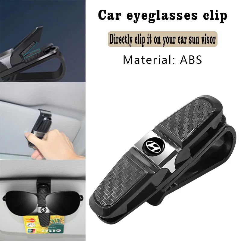 

1Pcs Car Sunglasses Glasses Clip Sun Visor for Hyundai I30 I20 IX20 IX35 Creta Kona Getz Veloster Tucson Sonata Car Accessories