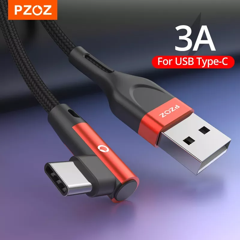 

PZOZ 90 degree Cable usb Type c Micro usb Type C Fast Charging Microusb Type-C Charger for xiaomi redmi note 9s 8 pro usb-c data