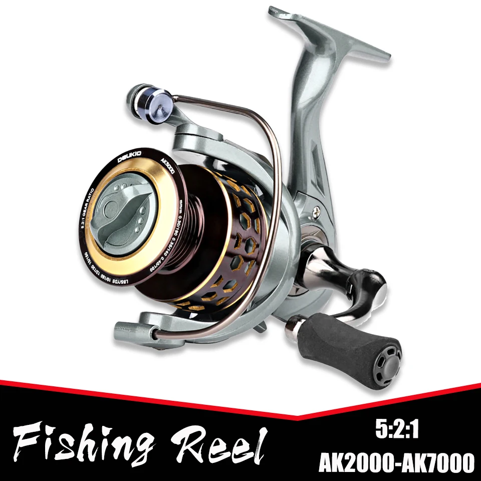 

Fishing Reel AK2000-AK7000 5:2:1 Full Metal Wire Cup Long-distance Caster Luya Fishing Reel Spinning Wheel High Speed Reels