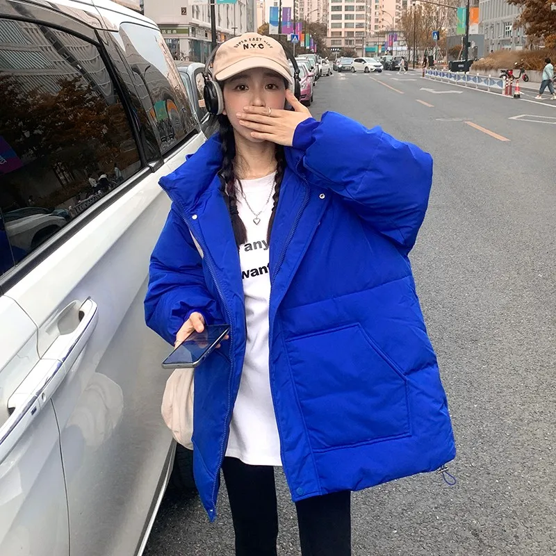 2022 Winter Oversize Jacket Women Thick Dowm Cotton Padded Coat Female Fashion Hooded Loose Bubble Coats Women's Puffer Parkas