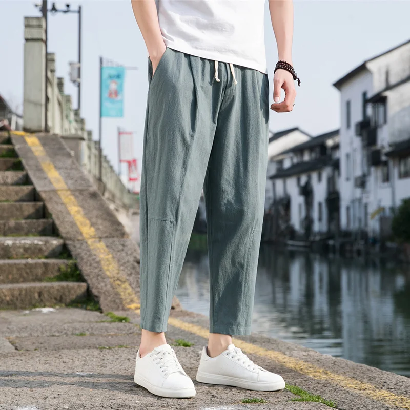 

M-5XL!2023 New Men's Casual Trousers All-match Loose Linen Trousers Fashion Trend Trousers Cargo Pants Men