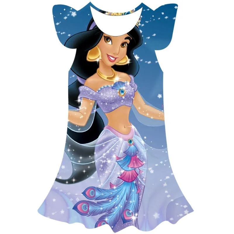 

Disney Aladdin Jasmine Princess Dress Cosplay Girls Party Vestidos Dress Girl Beautiful Costume Birthday Casual Princess Frocks