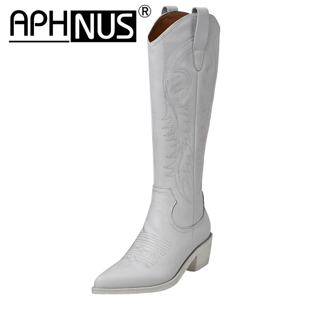 

APHNUS Womens Boots Tall Over The Knee Thigh High Mid High Heels Pumps Boots Woman 2023 Shoes For Women New Boot