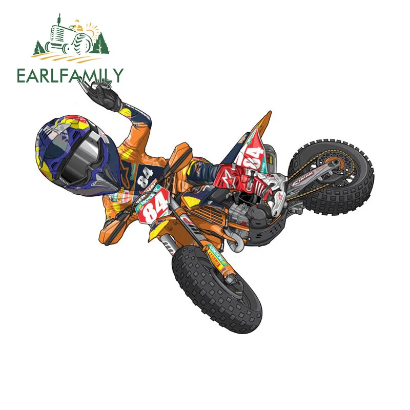 

EARLFAMILY 13 см x 9,9 см Мотокросс 84 Красная Наклейка на автомобиль, графическая Водонепроницаемая Солнцезащитная модная наклейка для окон, ноутбука, автомобильная этикетка