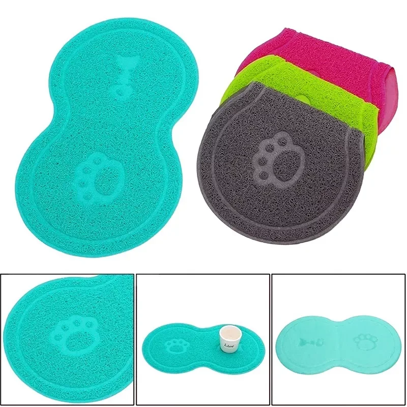 

Pet Feeding Mat Dog Cat Eating Drinking Bowl Pad Waterproof Pet Litter Mat Puppy Water Food Dish Tray PVC Feed Placemat for Pet
