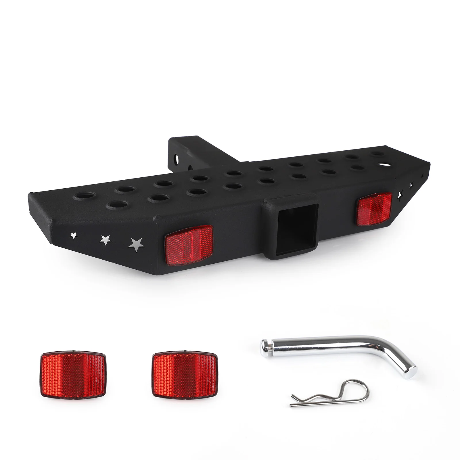 

50 см сцепное крепление с шагом удара для 2-дюймового сцепного приемника с противоскользящей платформой и защитными отражателями для домов на колесах, внедорожников, грузовиков, грузовиков