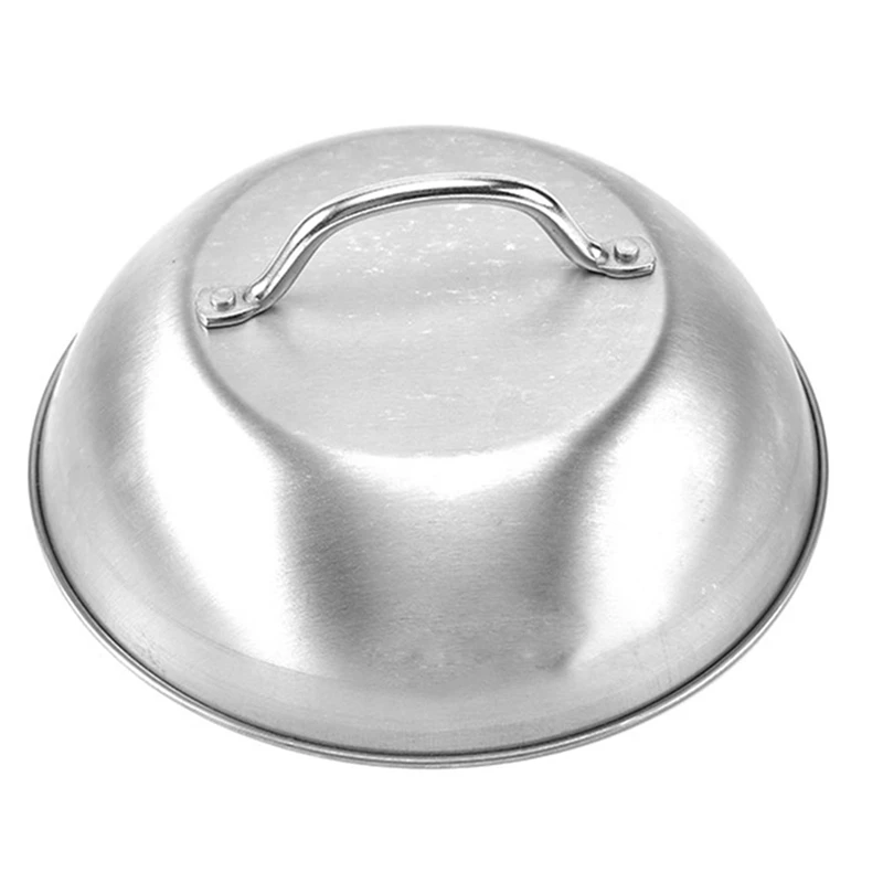 

4X Stainless Steel Steak Cover Thicken Western Restaurant Western Food Cover Hand Handle Steak Cover Hemispherical Cover