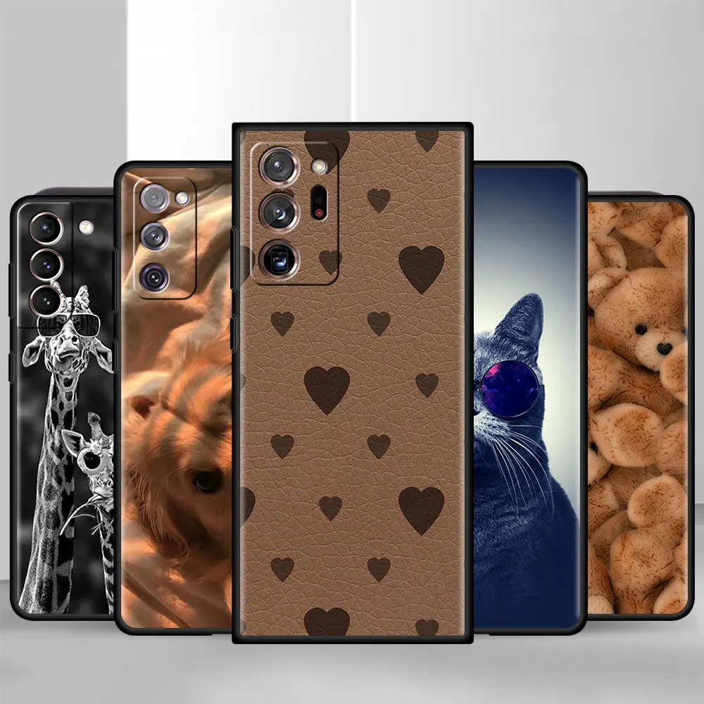 

Animal Cat Giraffe Ostrich Case For Samsung Galaxy S22 S20 FE S21 Ultra 5G Soft Phone Cover S10 Plus S10e S9 S8 Shockproof Capas