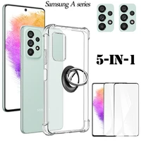 tempered glass ring case for samsung galaxy a52 a53 5g clear silicone phone cases samsung a73 a33 a02 a02s a03s a 73 5g phone case cover