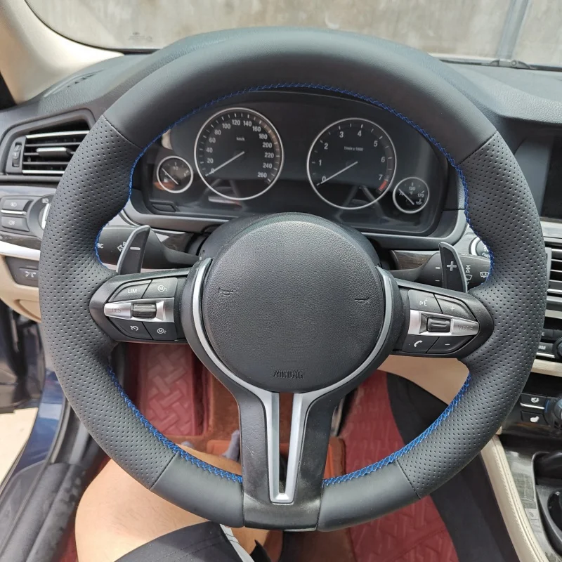 Чехол на руль из натуральной кожи для BMW M Sport F30 F31 F34 F10 F11 F07 X3 F25 F32 ручку Салон