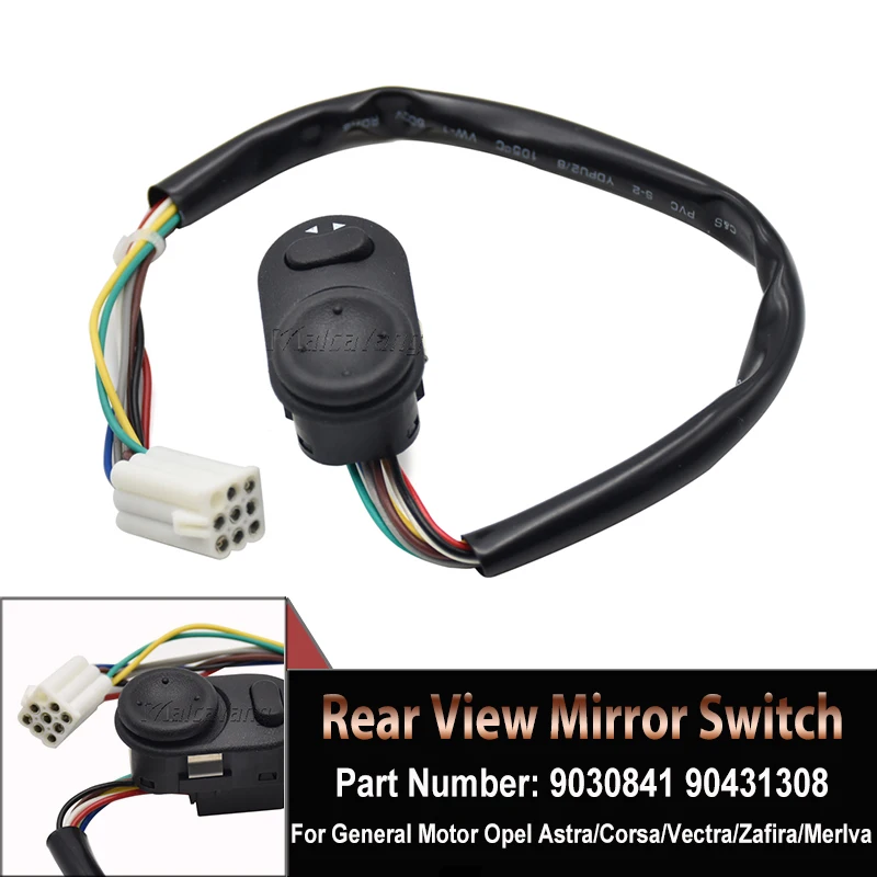 

Rear View Mirror Adjustment Control Switch For Opel Astra F 1991-2001/Corsa/Vectra B 1995-2003 /Zafira/Merlva 9030841 90431308