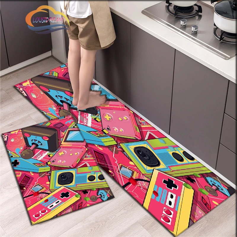 

3D Print Game Carpet gamer Fashion Simple Nordic Style Kitchen rug Modern Home Decor Bathroom Doorway mat