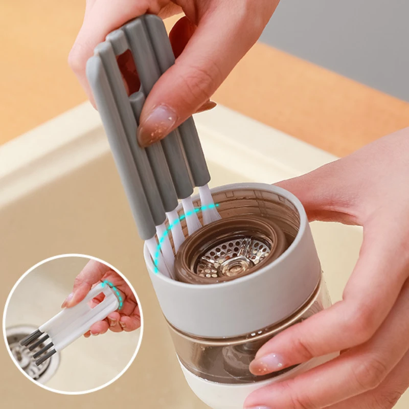 

Cleaning Brush Small Flexible Gap Brush Multifunctional Household Soft Bristles Fruit Vegetable Cup Cover Groove Cleaner Kitchen