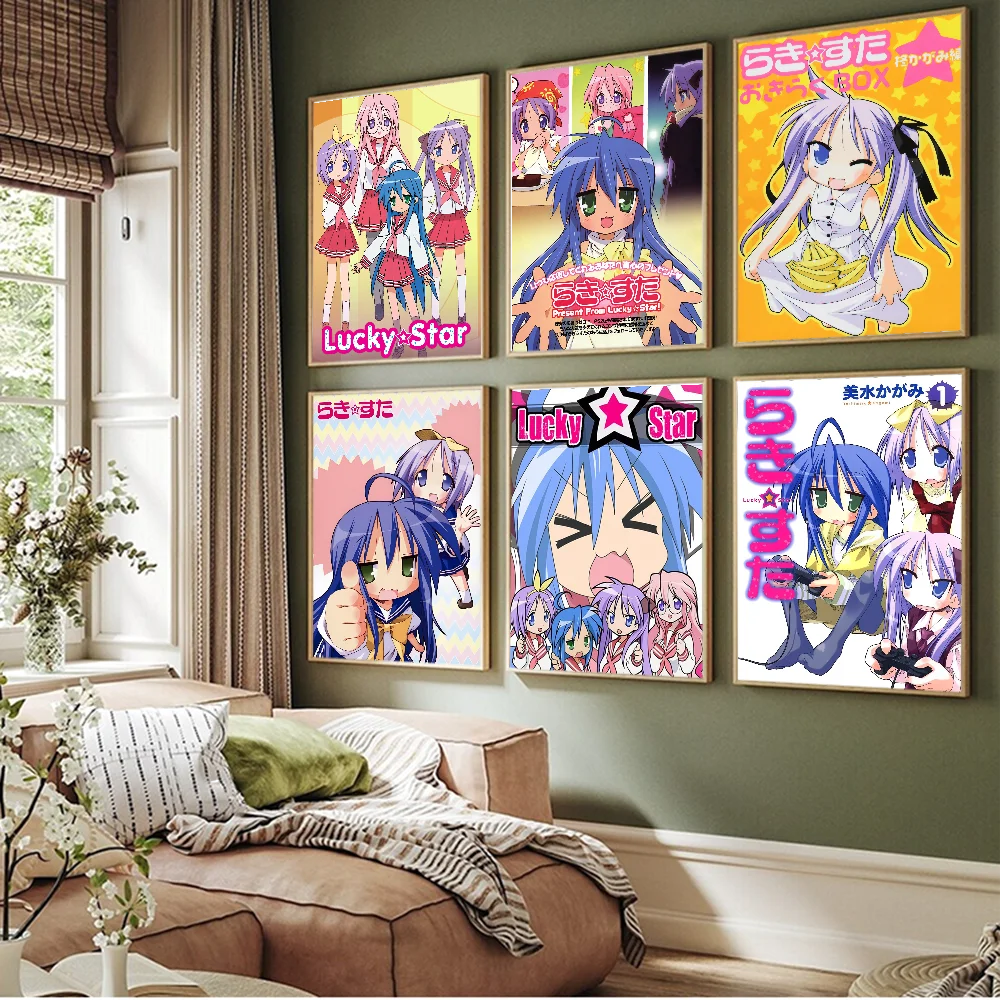 Lucky Star DIY липкий постер ретро наклейка из крафт-бумаги комната бар кафе Kawaii декор