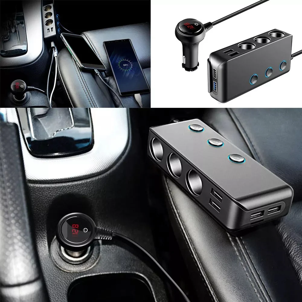 USB-разветвитель быстрой зарядки 3 0 и PD20W 120 Вт 12 В/24 В автомобильный сетевой