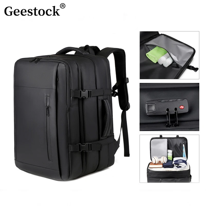 Фото Geestock вакуумная компрессия большой емкости мужской рюкзак с паролем водонепроницаемая сумка для ноутбука для путешествий и поездок на работу и бизнеса №1