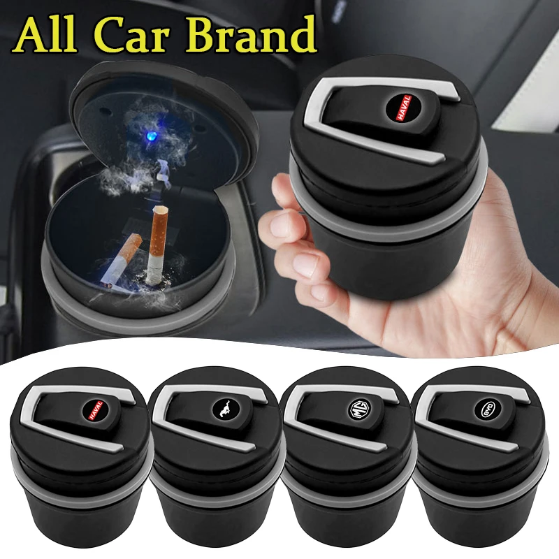 

1Pcs Car Logo Interior LED Glow Ashtray Decoration Car Goods For Chery Accessories Tiggo 2 3 8 QQ IQ Blossom Fulwin Arrizo A1 A3