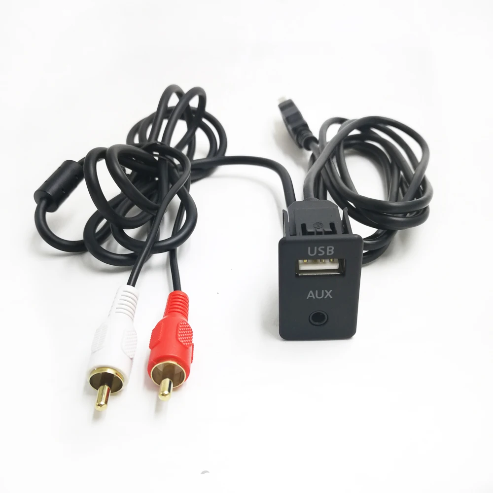 Biurlink-Adaptador de Cable USB para coche Pioneer Alpine Sony, Panel de extensión de interfaz USB 2RCA a Jack de 150mm, 3,5 CM