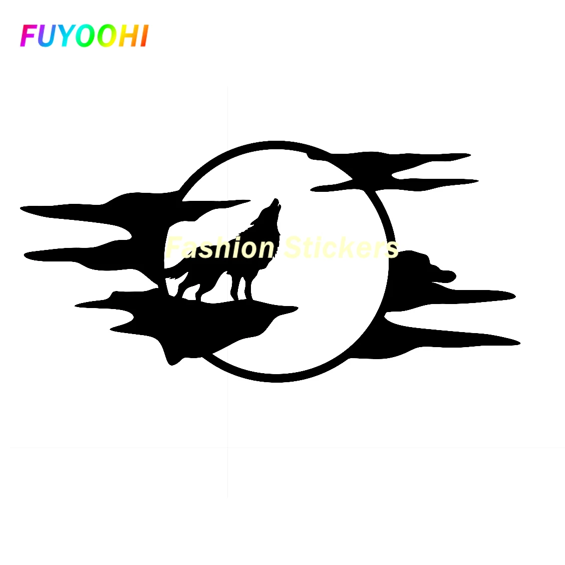 

FUYOOHI Exterior/Protection Fashion Stickers Wolf Howling Moon Silhouette Car Truck Window Helmet Car Styling PVC Vinyl Decal