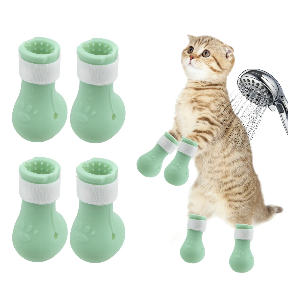 

Anti-Scratch Cut Nails Bath Bite Washing Cat Feet Set Washing Anti-Scratch Paw Protector Boots Bath Shoes Pet Supplies Anti-Scr