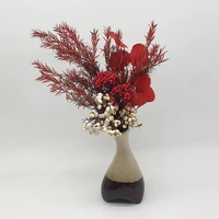red flame festive decoration true flower dried flower douquet eternal life flower red auspicious home furnishing tabletop