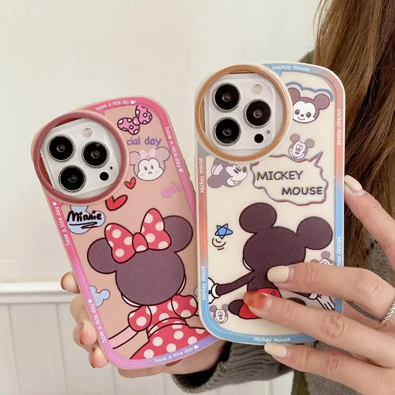

Disney Mickey and Minnie Mouse Phone Case for iPhone X XR XS 7 8 Plus 11 12 13 pro MAX 13mini cover