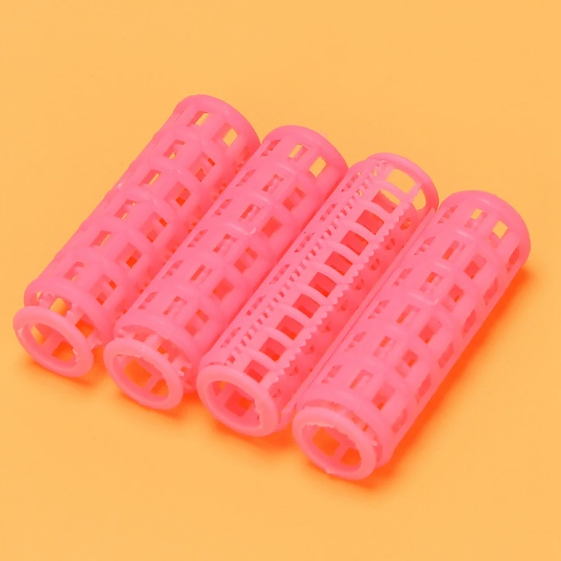 24 шт. Розовые Пластиковые роликовые бигуди для самостоятельной укладки волос