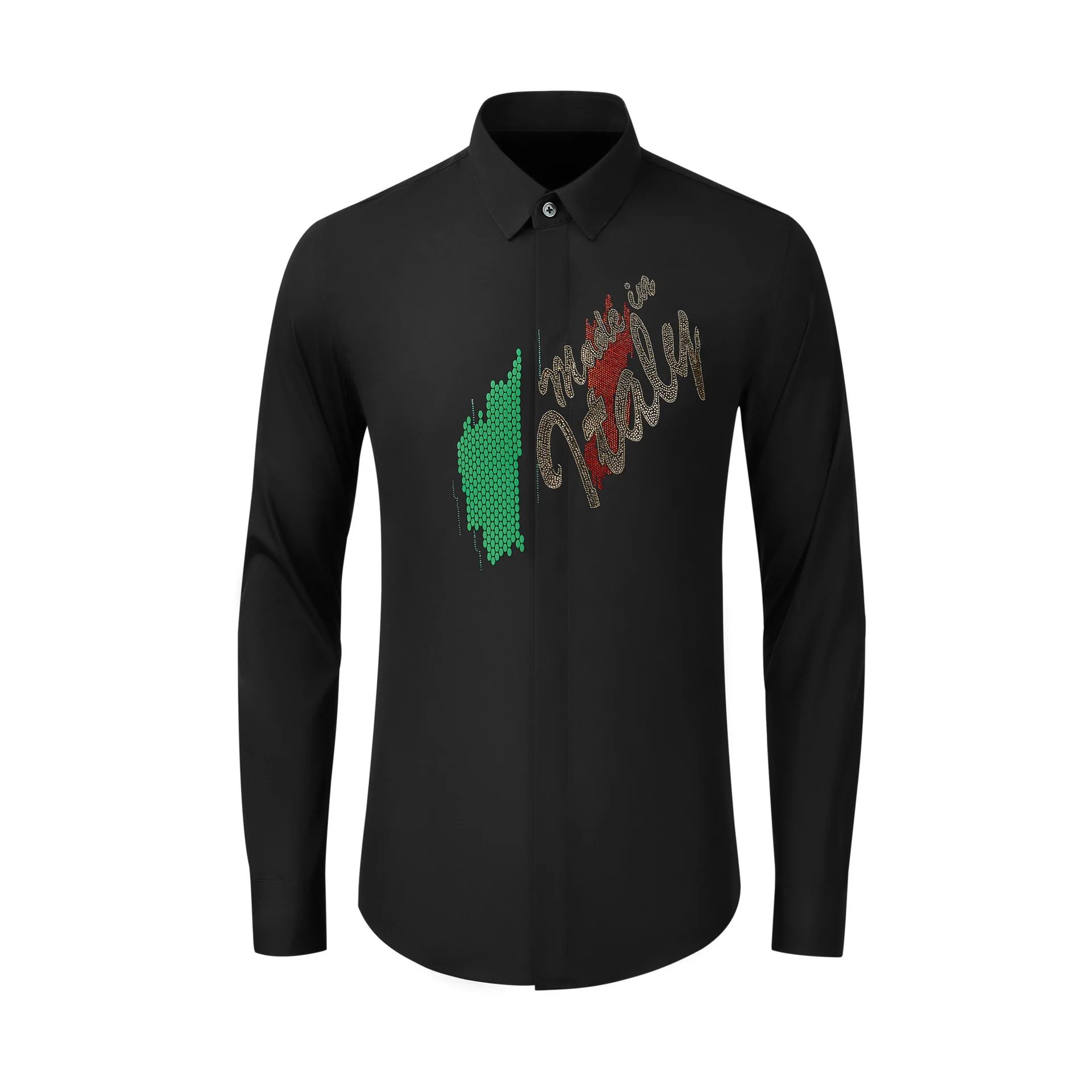 

Высококачественная роскошная мужская рубашка из хлопка с длинными рукавами и цветочной вышивкой в национальном стиле облегающая Изысканная мужская рубашка