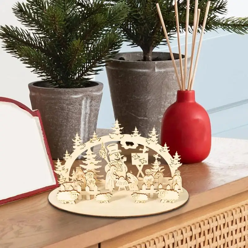 Деревянный рождественский орнамент 3D силуэт набор рождественских сцен Рождение
