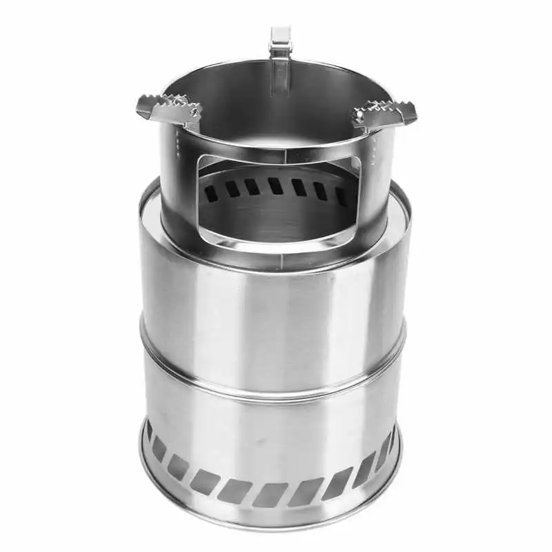

Wood Burning Camping Stove Camping Tent Stoves Stainless Steel Potable with Storage Bag for Home for Tent Heating
