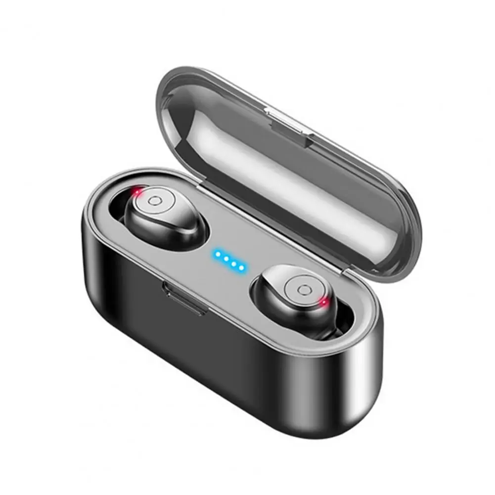 

1 Pair F9 Wireless Earbuds Waterproof Binaural Stereo ABS Bluetooth-compatible 5.0 True Wireless Stereo In-ear Earphones for Spo