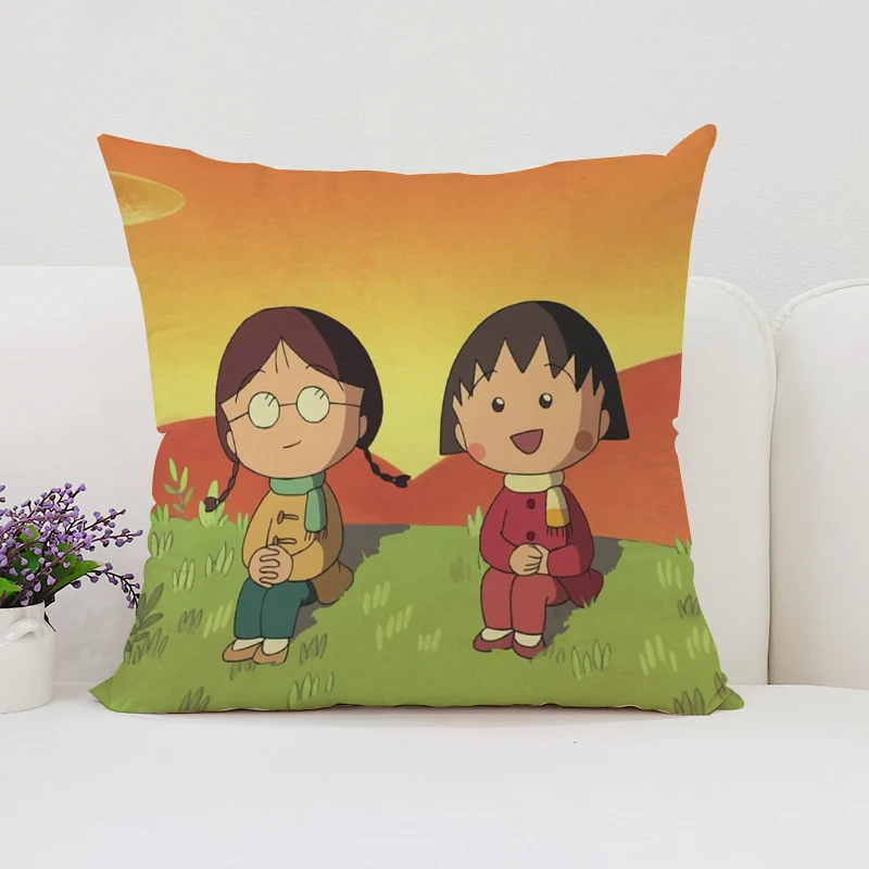 45x45 см Декор дивана C-Chibi Маруко-тян Набор подушек с двухсторонней наволочкой