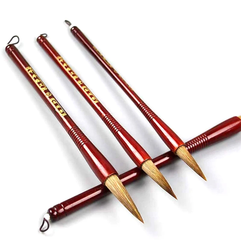 

Chinese Calligraphy Brushes Wolf Hair Sumi Paint Brush Pen Handmade for Beginner Kanji Calligraphy Antithetical Couplet Writing