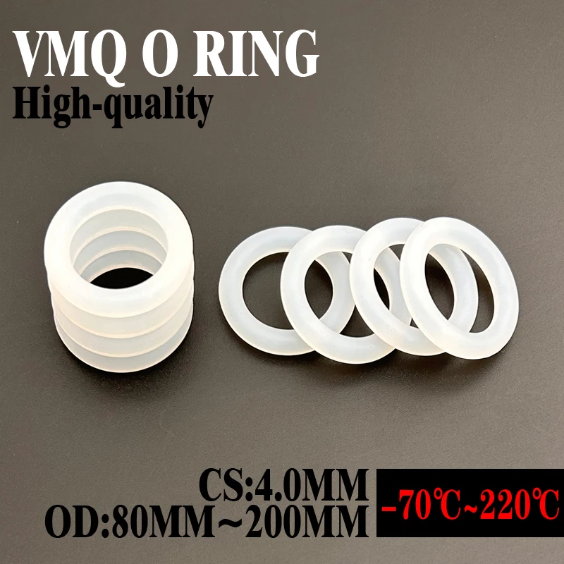 

10 шт., уплотнительные кольца из пищевого силикона, диаметр 4 мм, диаметр 80-200 мм