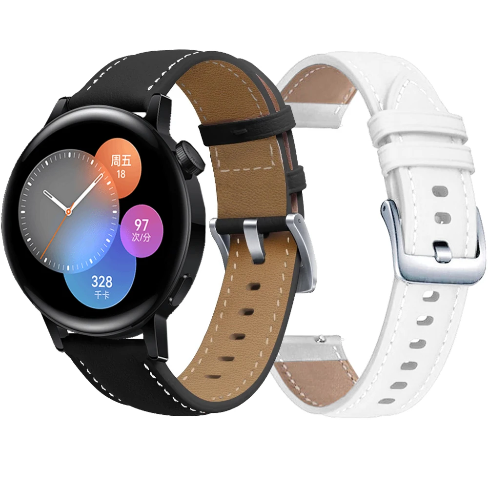 

20mm Leather Smartwatch Watchbands For Huawei Watch GT 2 GT2 GT 3 42mm GT3 Pro 43mm Strap Bracelet Wristband Accessories Correa