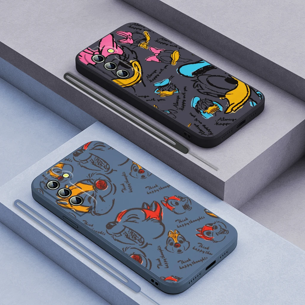 

Disney Donald Duck Phone Case For Samsung Galaxy S23 S22 S21 S20 FE Ultra Plus S10 Lite 5G Liquid Rope Funda Cover