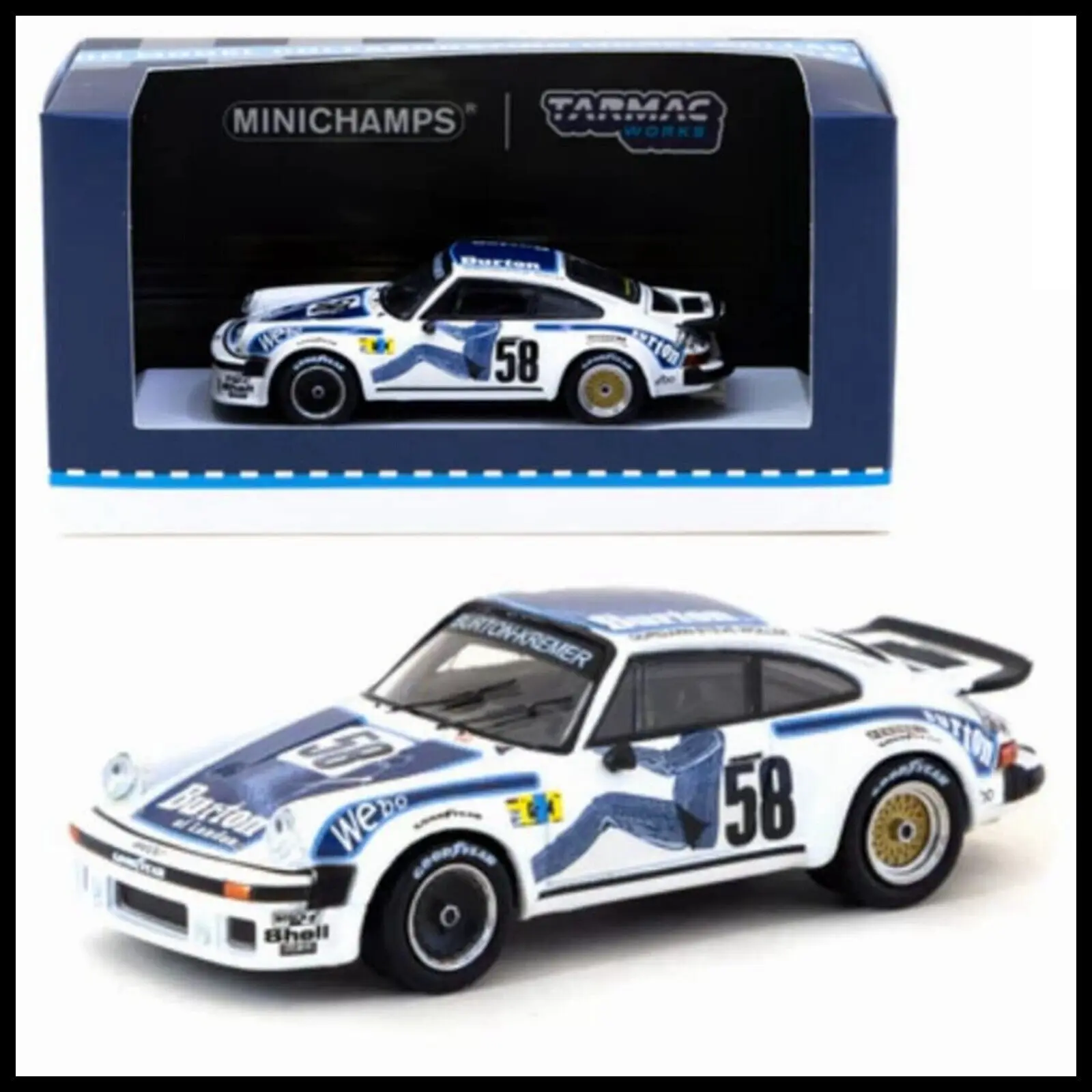 

Minichamps x Tarmac Works 1/64 934 Le Mans 24h 1977 #58 Burton Diecast Model Car Collection Limited Edition Hobby Toys