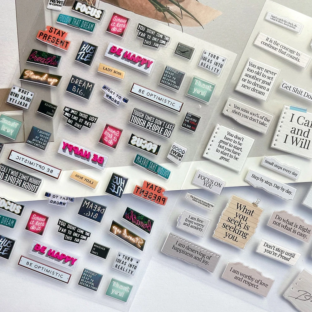 Ретро текст алфавит коллаж серии пресс на маникюрные наклейки наклейка книга