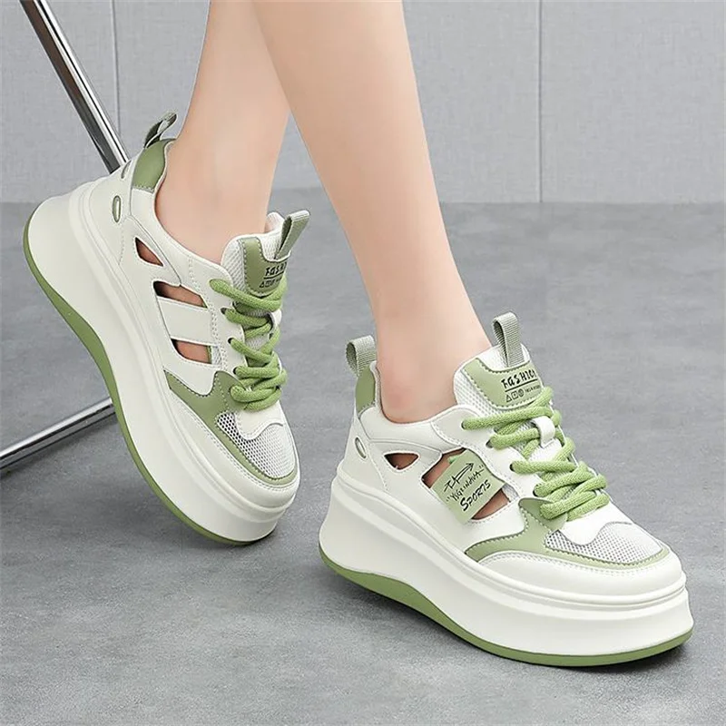 Женские кожаные туфли на танкетке 6 см