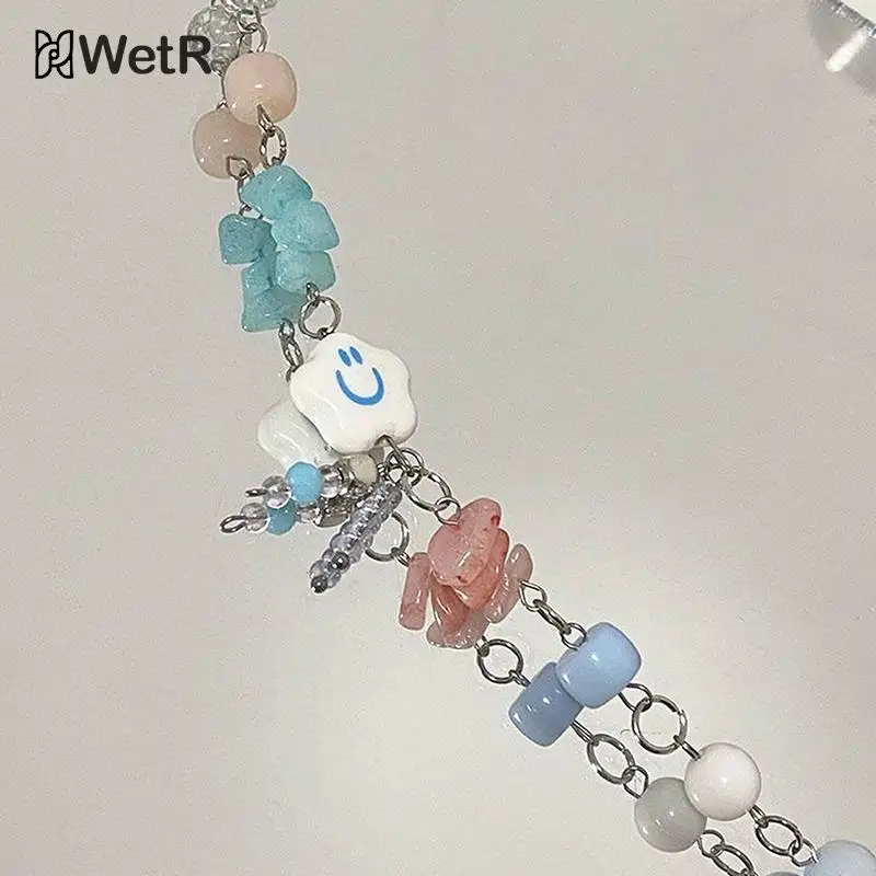 Женский браслет Y2k с бусинами в виде синего облака модный нишевой стиле Instagram